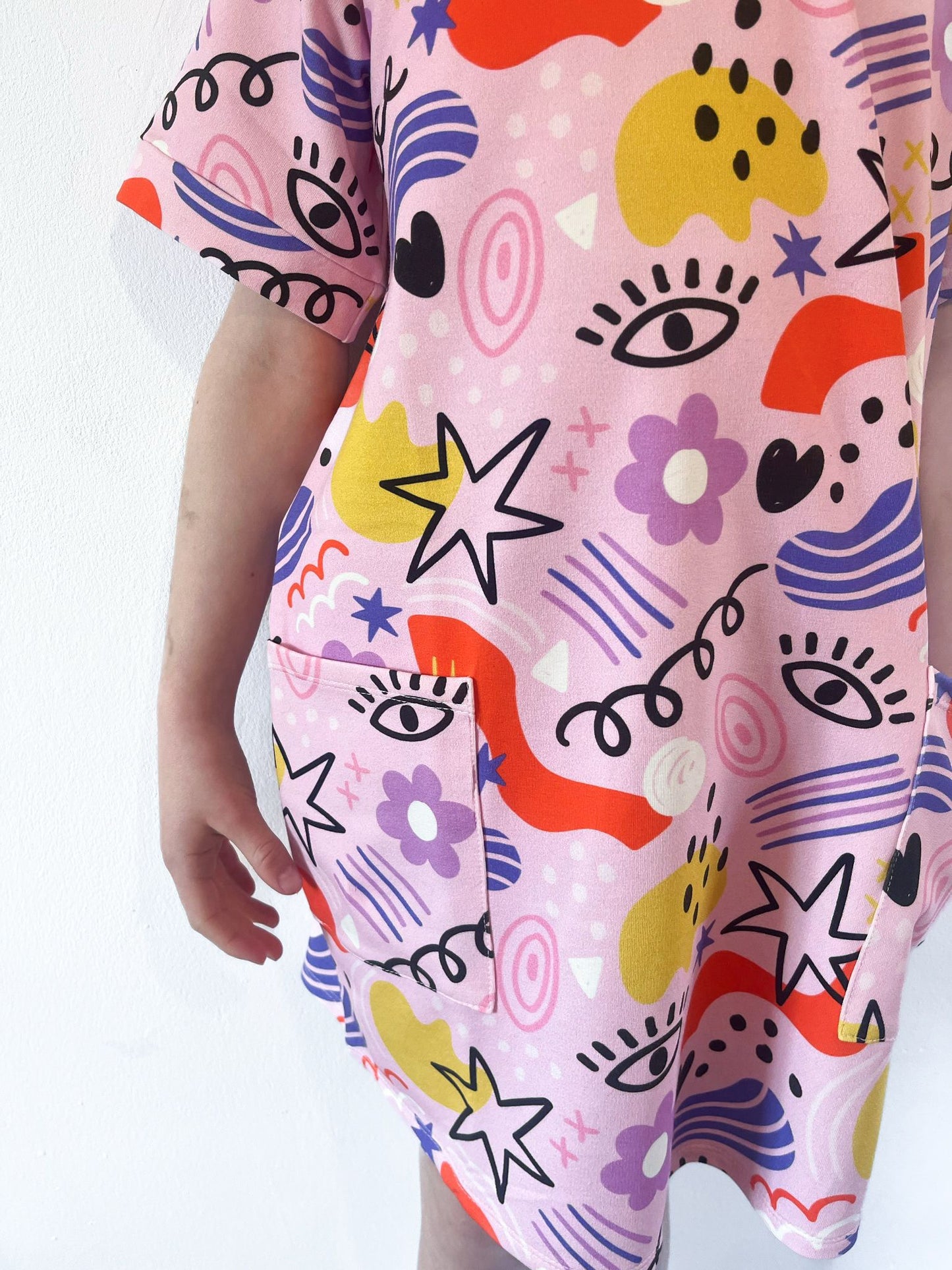 Pre Made Retro Doodles Smock Dress