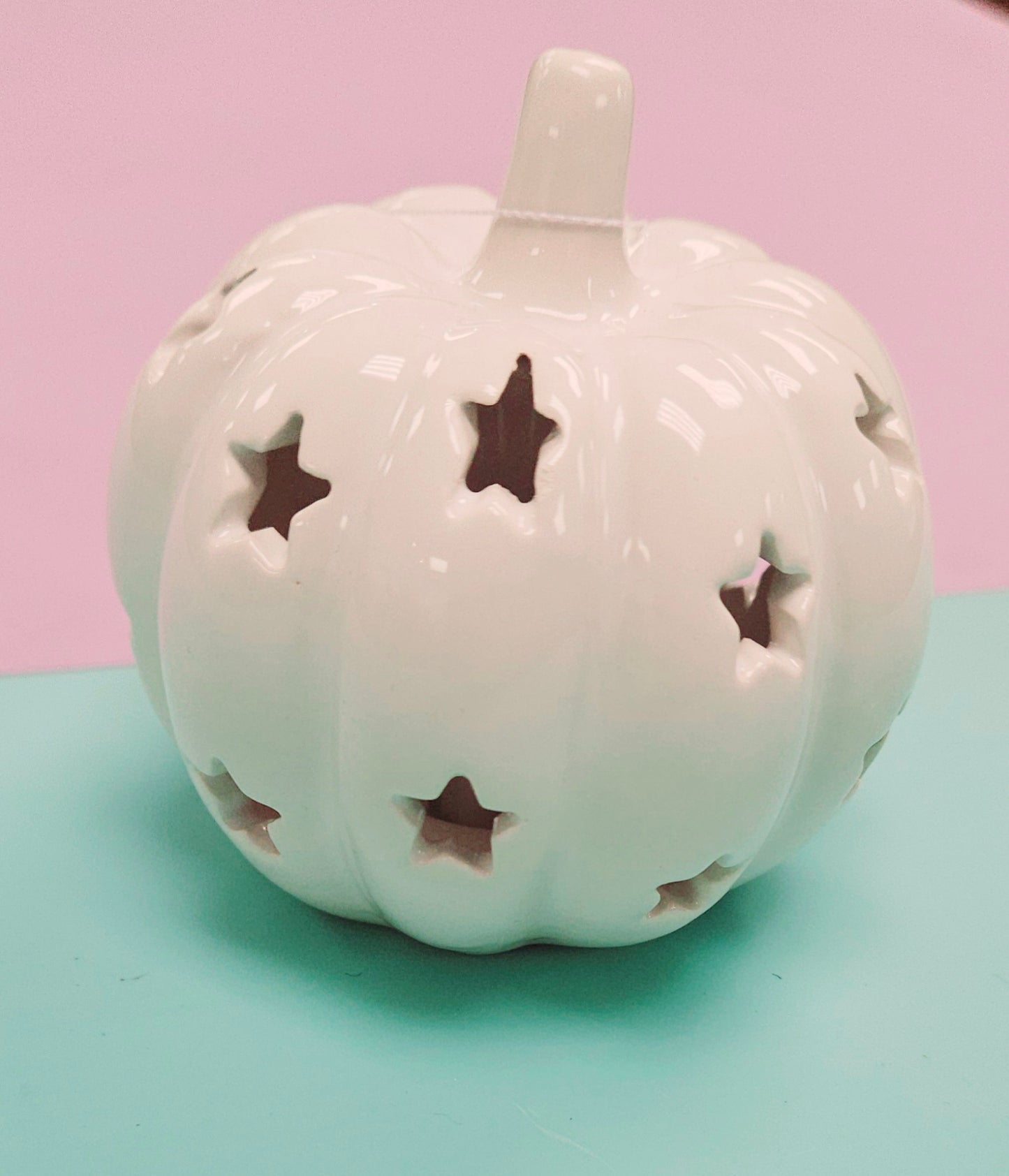 Small White Light Up Pumpkin