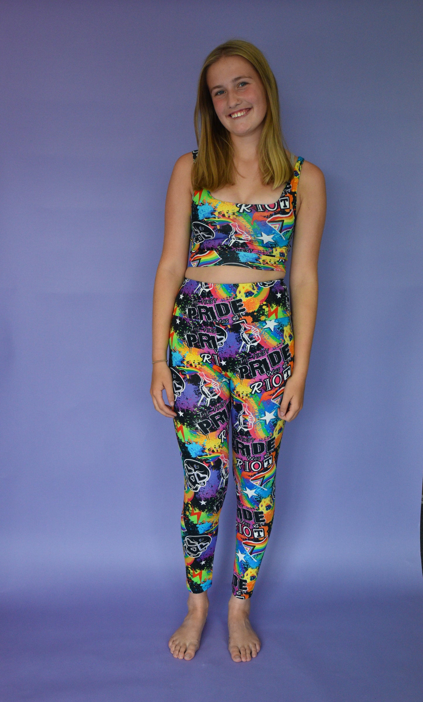 Pre Made Comfy Adult Leggings - The First Pride was a Riot