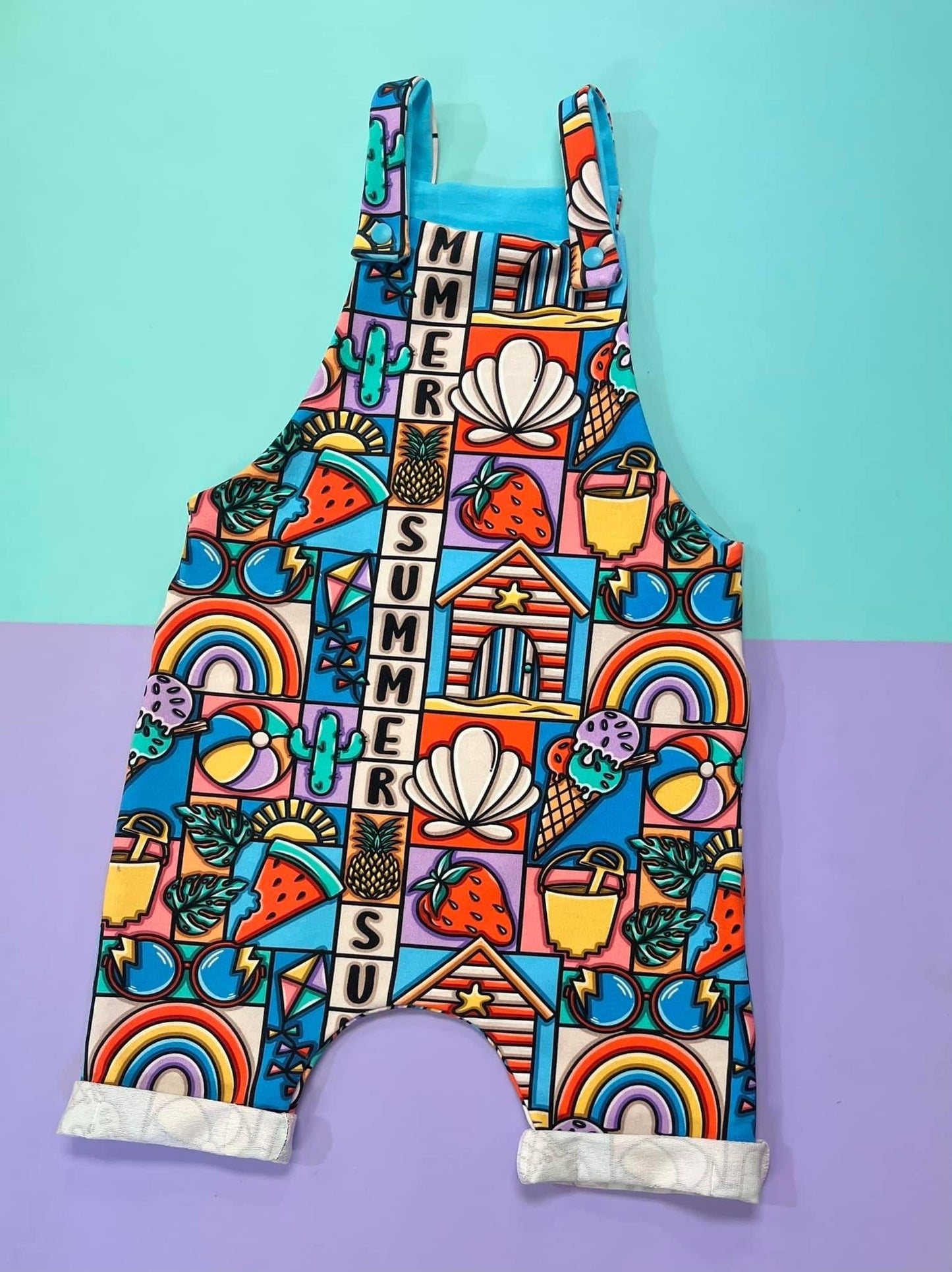Pre Made Summer Patchwork Short Dungarees