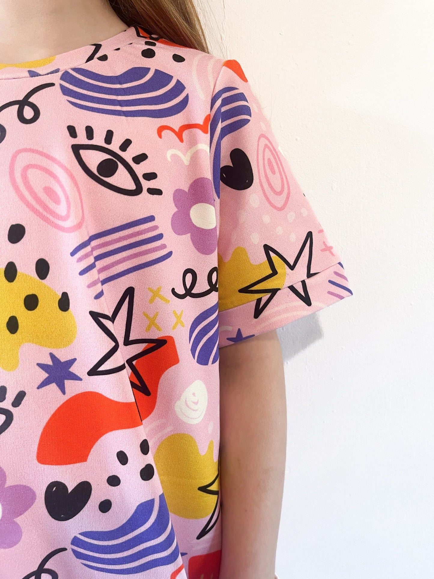 Pre Made Retro Doodles Smock Dress