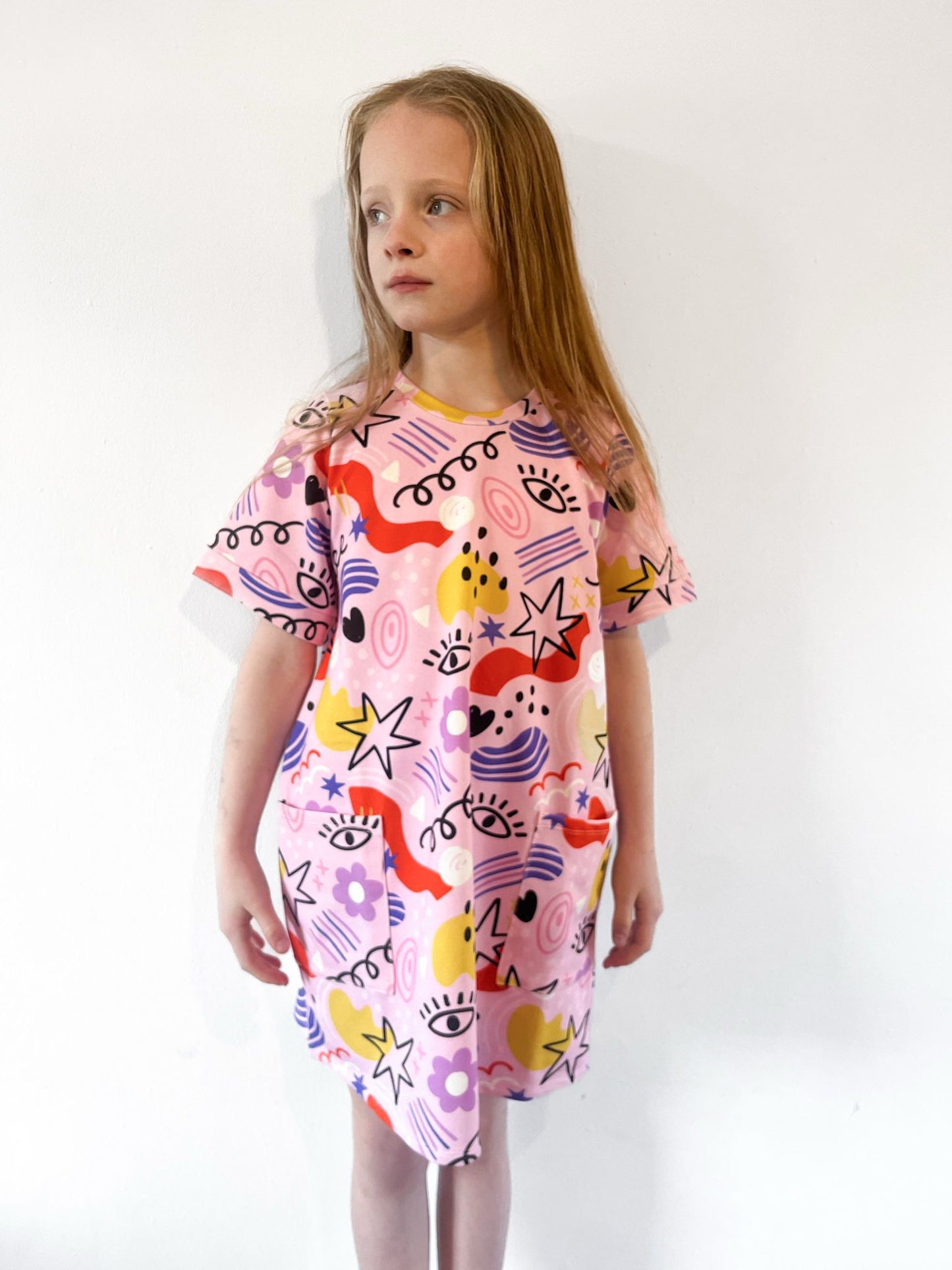 Pre Made Retro Doodles Smock Dress