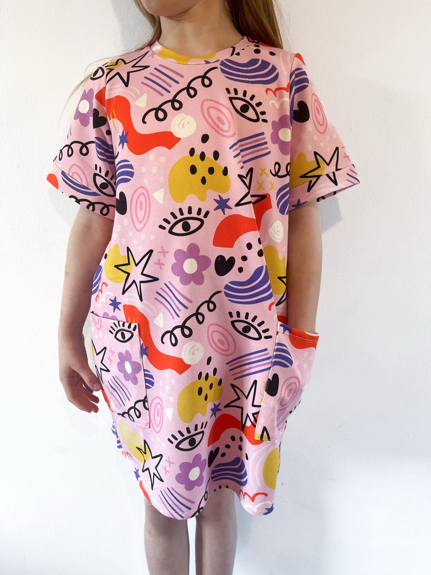 Pre Made Retro Doodles Smock Dress