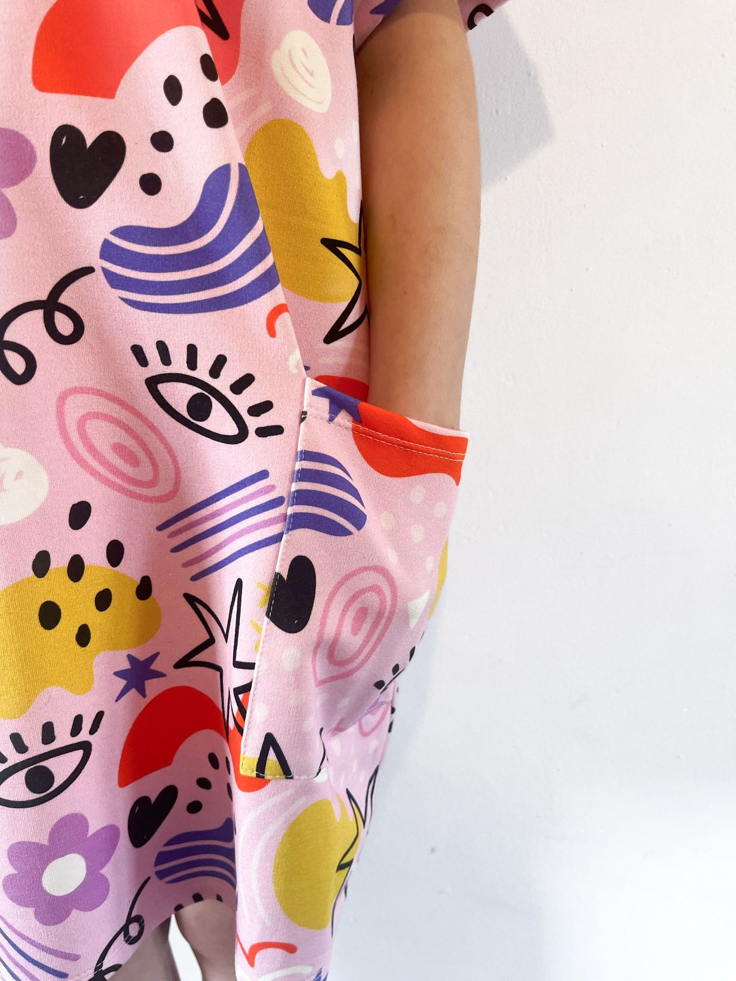Pre Made Retro Doodles Smock Dress