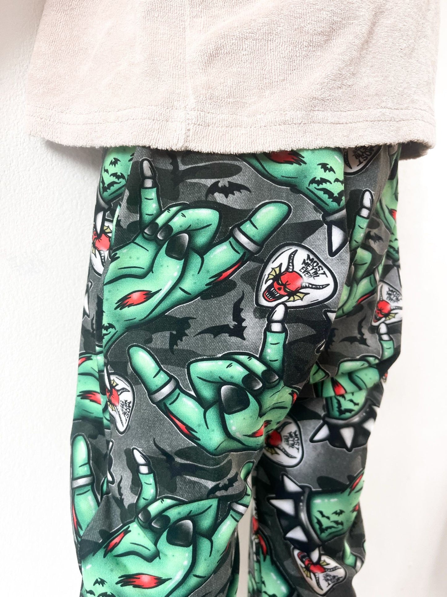 Pre Made Alternative Rock Metal Hands Kids Baggy Haremsc