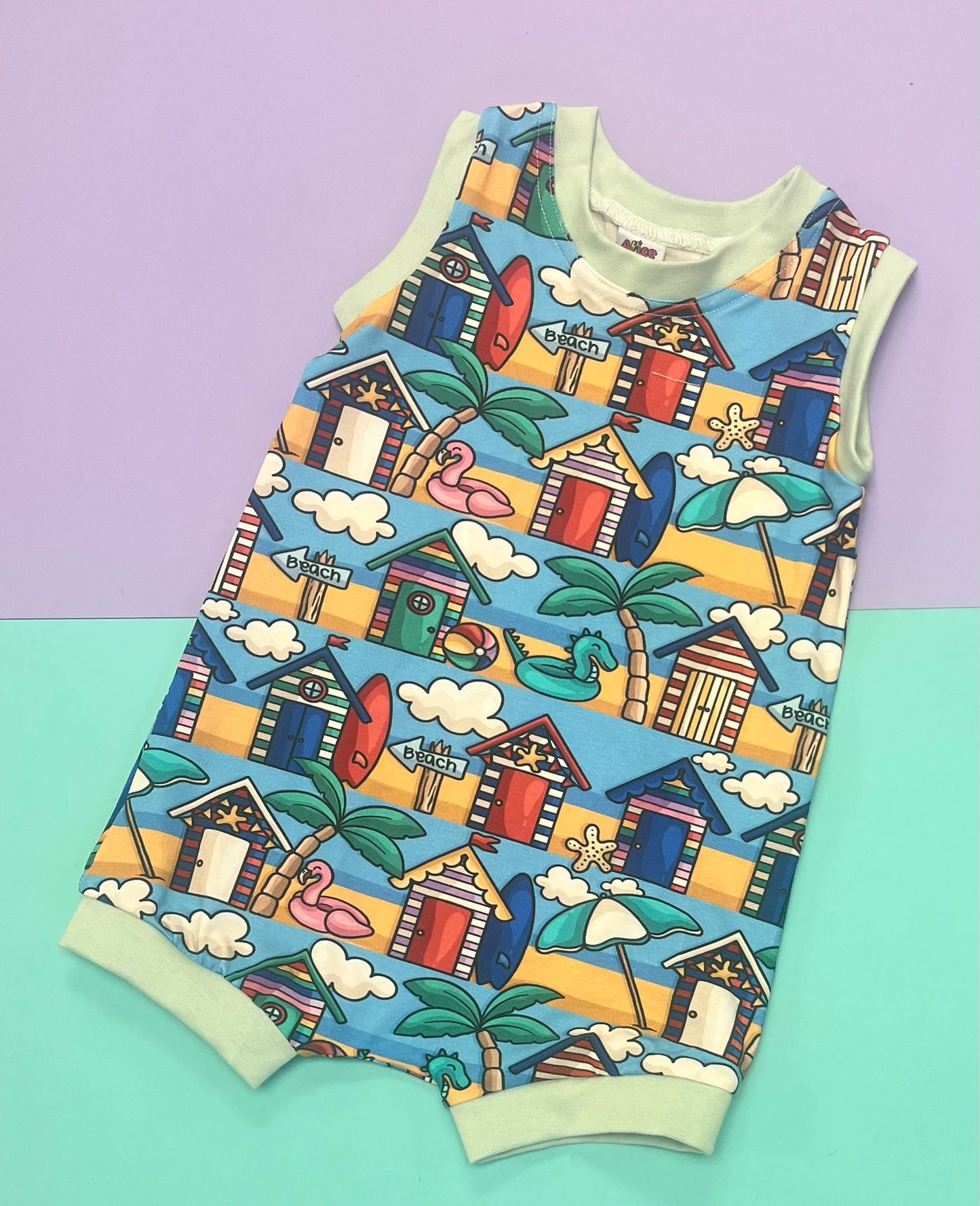 Pre Made Summer Beach Huts Tankie Romper