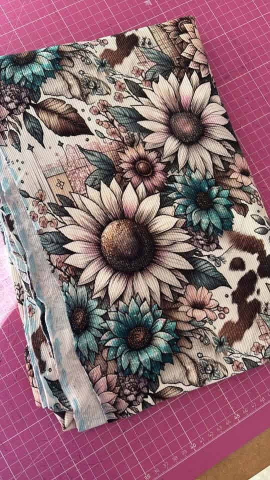 Custom charlii, ribbed boho flowers large snood