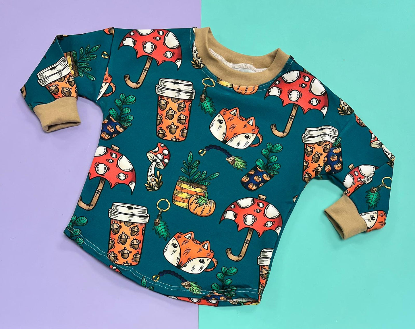 Pre Made Foxes Fall Long Sleeve Slouch Tee