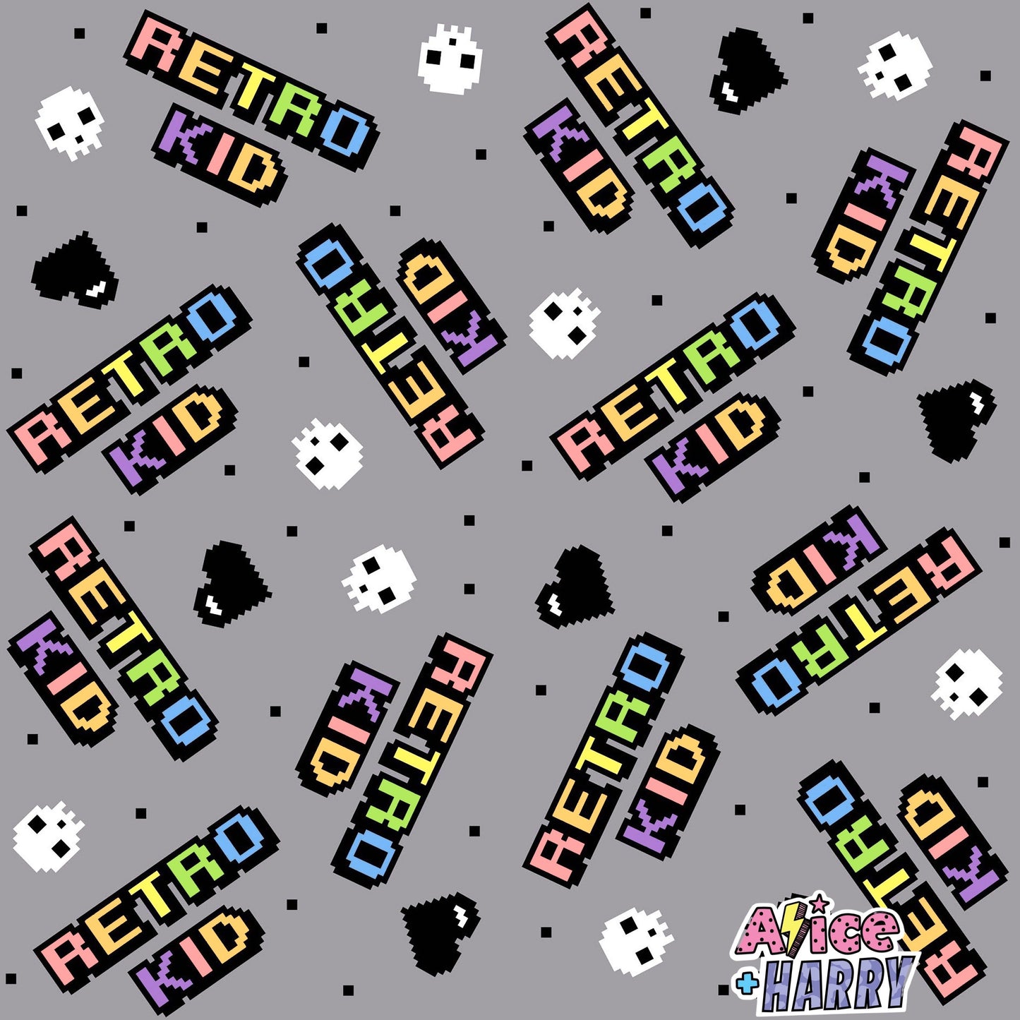 Retro Kid Pixels Dungarees (FT)