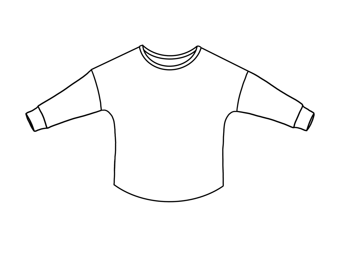 Retro Kid Pixels Long Sleeve Slouch Top (FT)