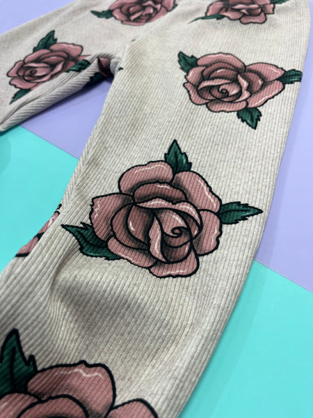 Pre Ribbed Vintage Roses Leggings