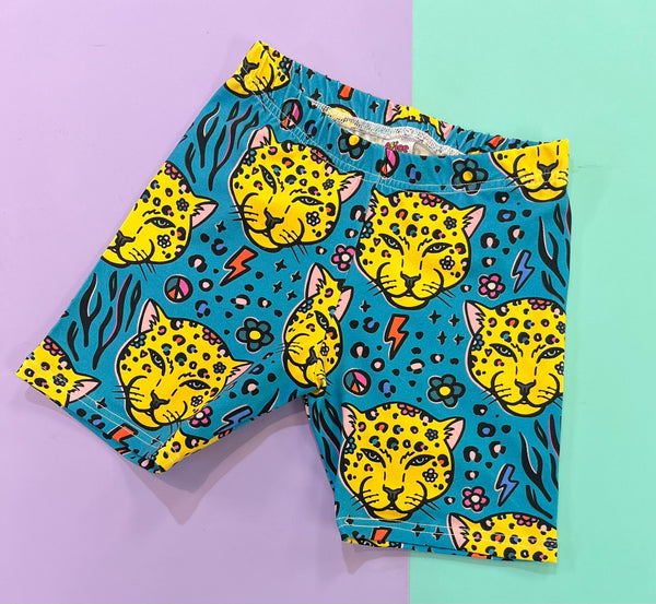 Petrol Leopard Shorts