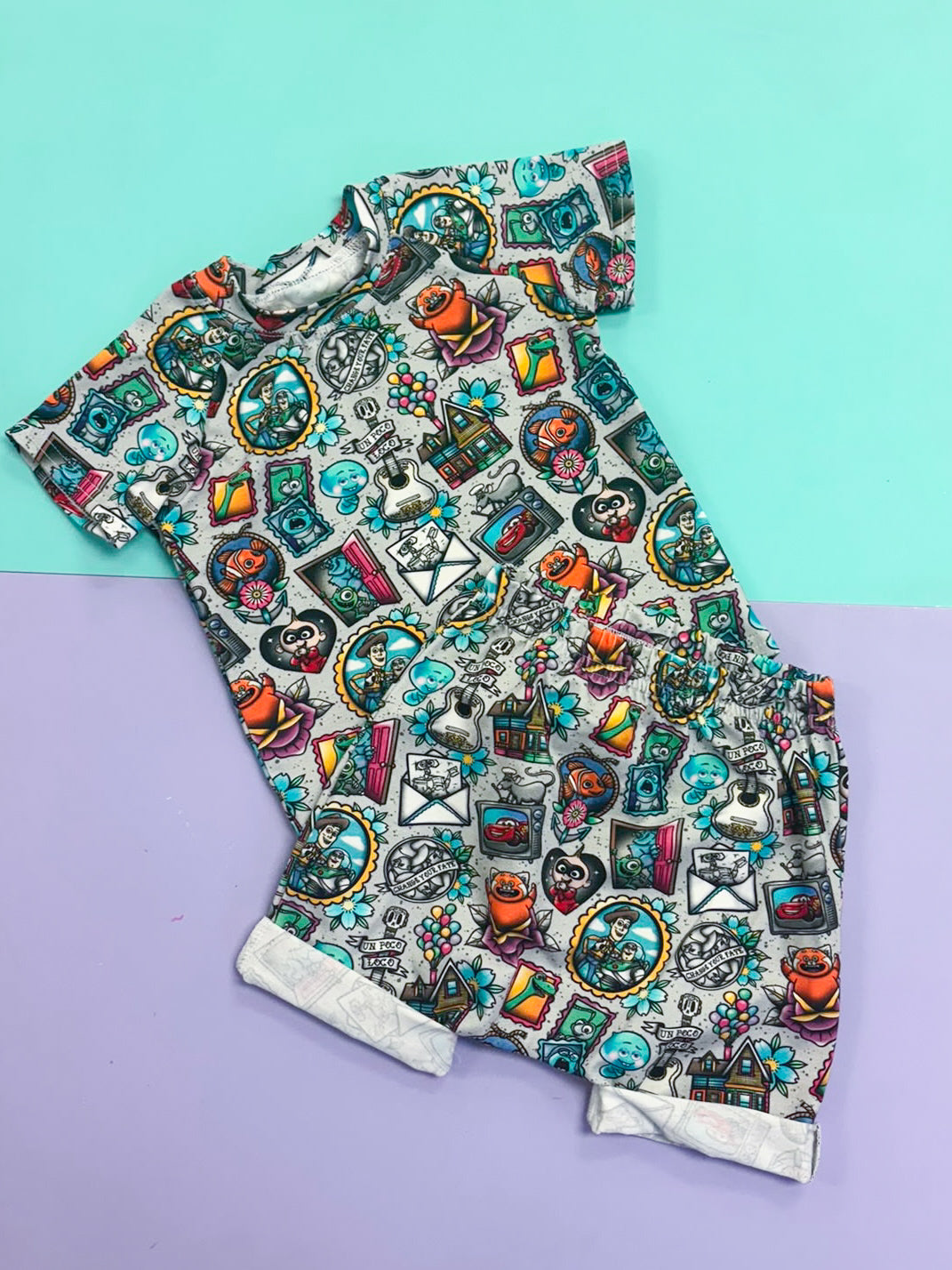 Pre Made Cartoon Patches Short Sleeve Raglan