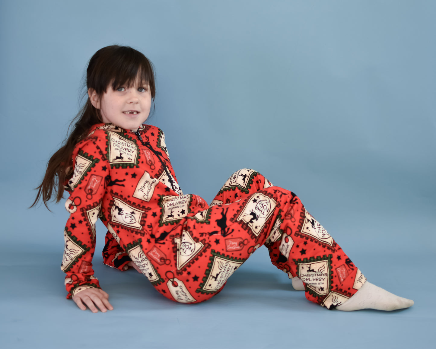 Ready To Post Christmas Stamps Zipped Onesies