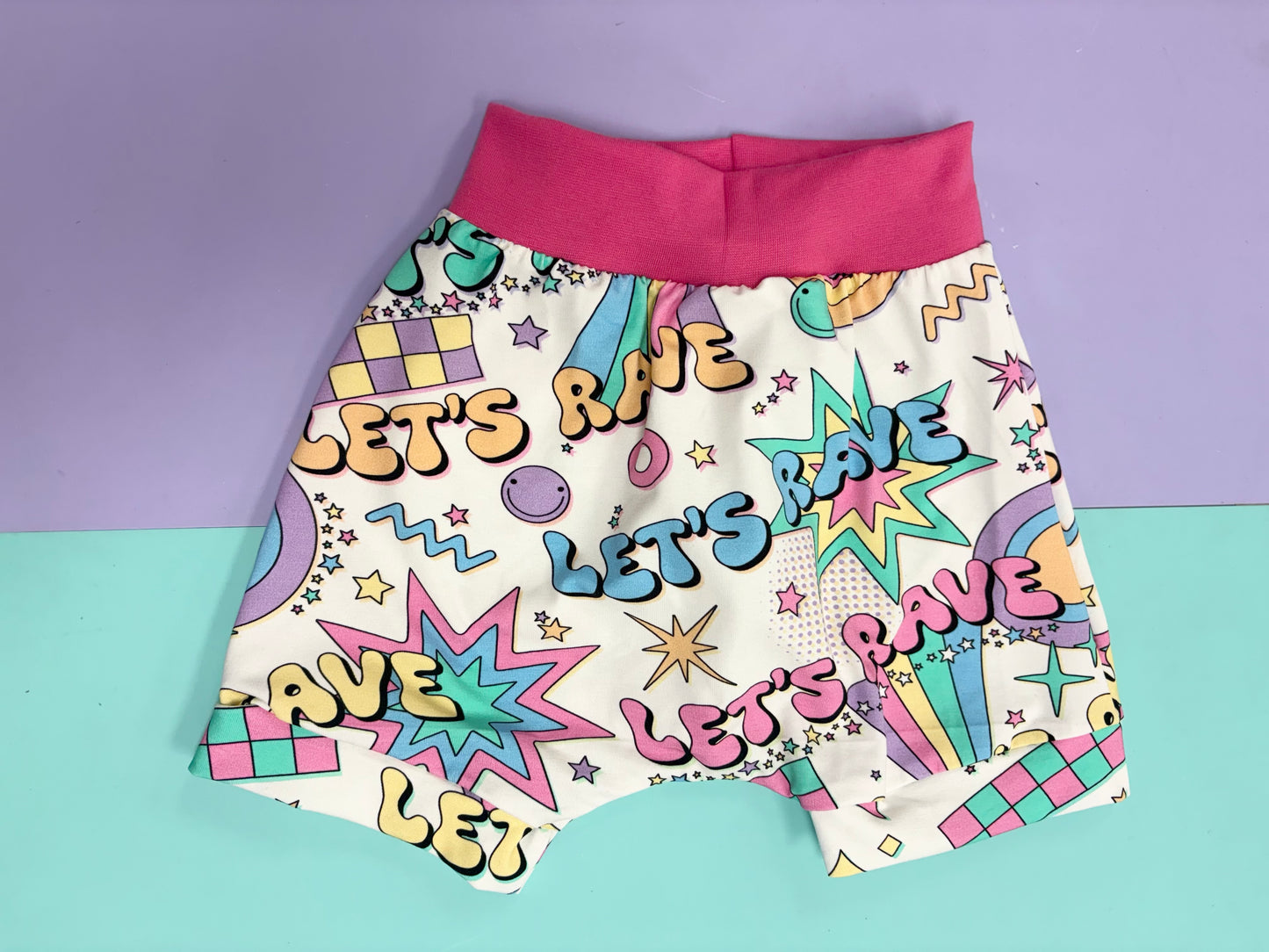 Pre Made Lets Rave Cuffed Shorts