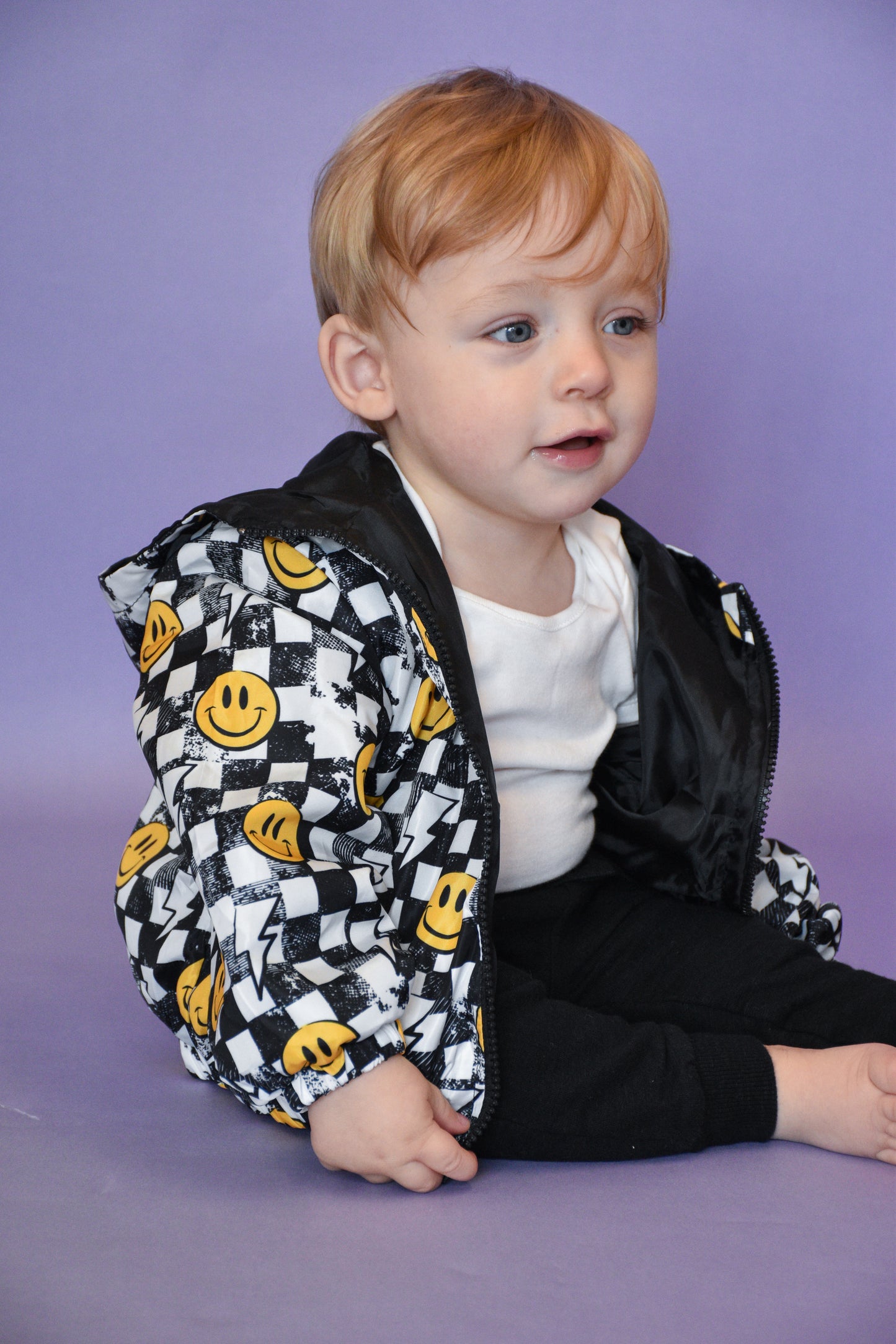 Grunge Checkerboard Smiley Windbreaker