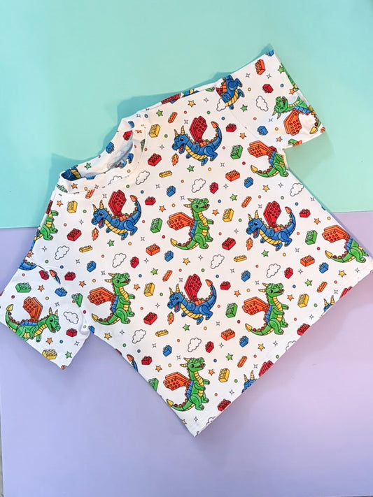 Pre Made Dino Blocks Slouch Tee *faulty read description*