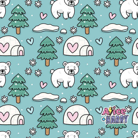 Polar Bear Wonderland Adult Baggy Crop