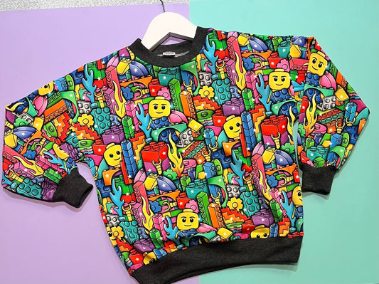 Pre Made Bright Bricks Slouchy Sweater