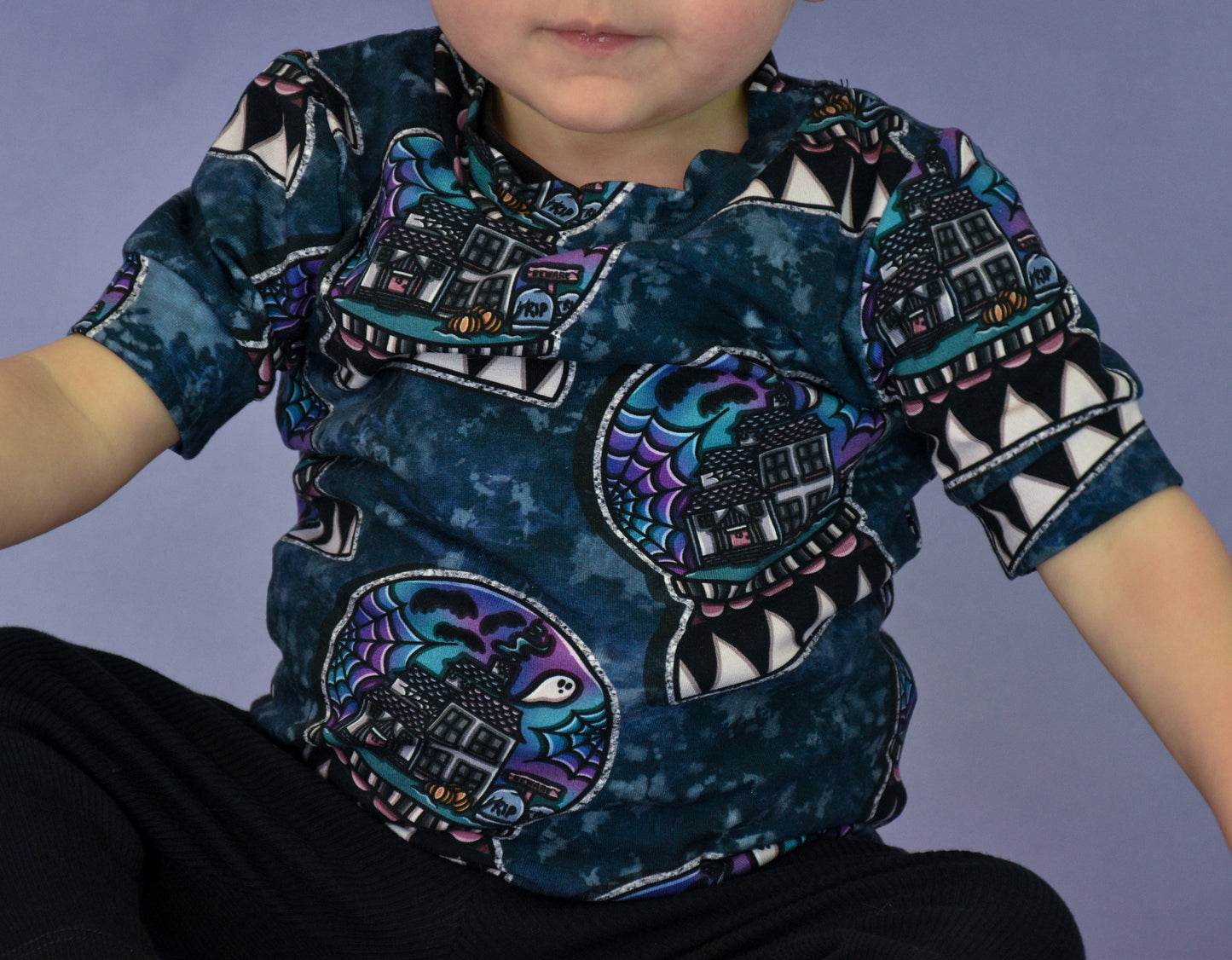 Pre Made Haunted House Globes Short Sleeve Tee