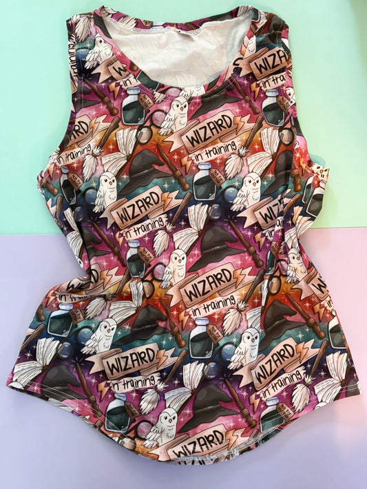 Ombre Wizard In Training Adult Racer Back Vest - Ready Made