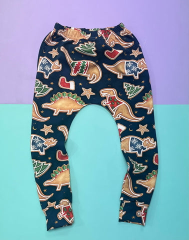 Gingerbread Dino’s Leggings, Harems and Flares