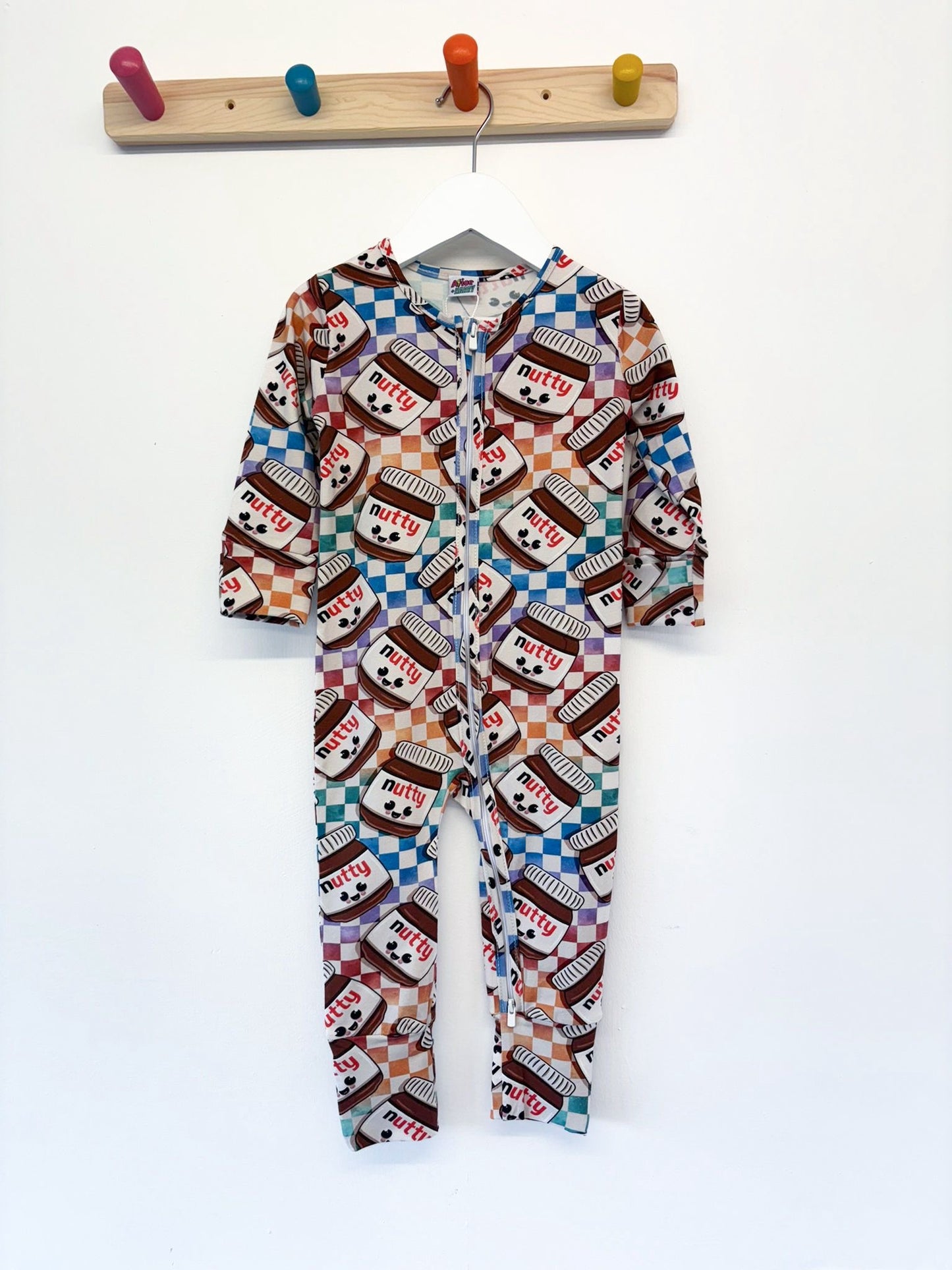 Ready To Post Nutty Standard Jersey Zipped Sleepsuit