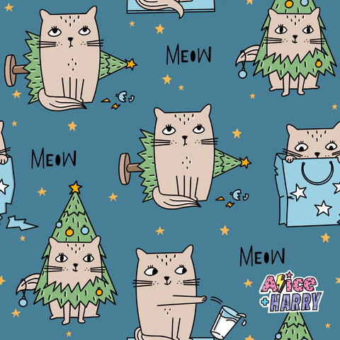 Christmas Kitty Lightweight Sweatshirts