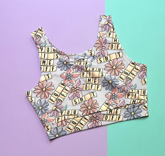 Comfy Adult Crop Top - Cute Cuss - Ready Made