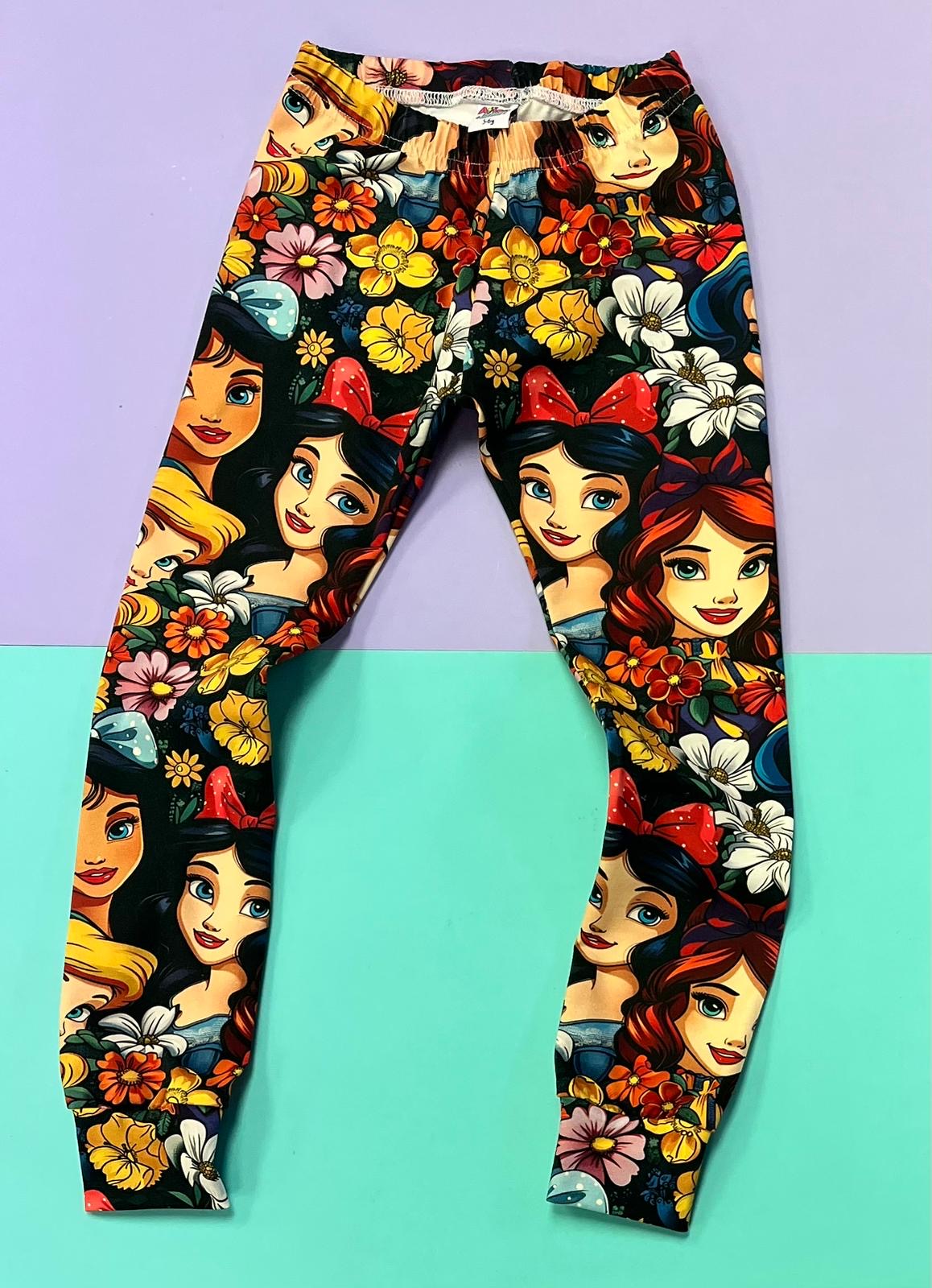 Pre Made Retro Floral Princess Leggings