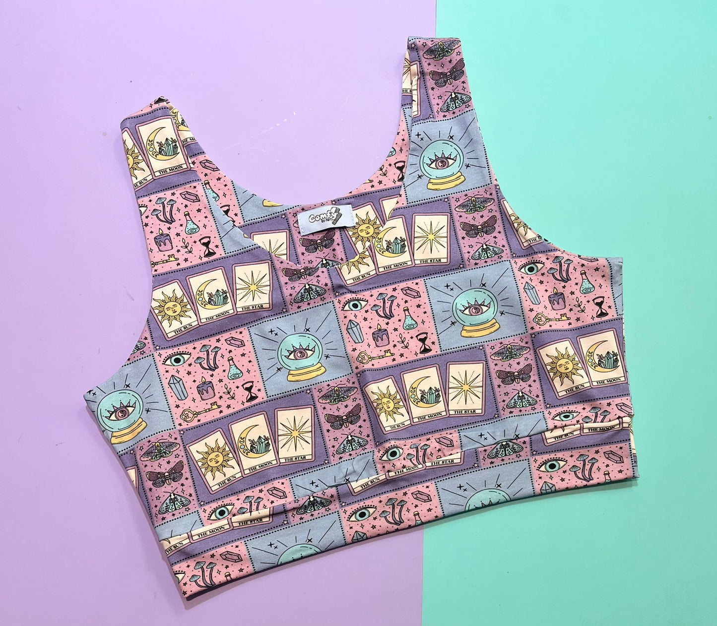Comfy Adult Crop Top - Tarot Patchwork - Ready Made