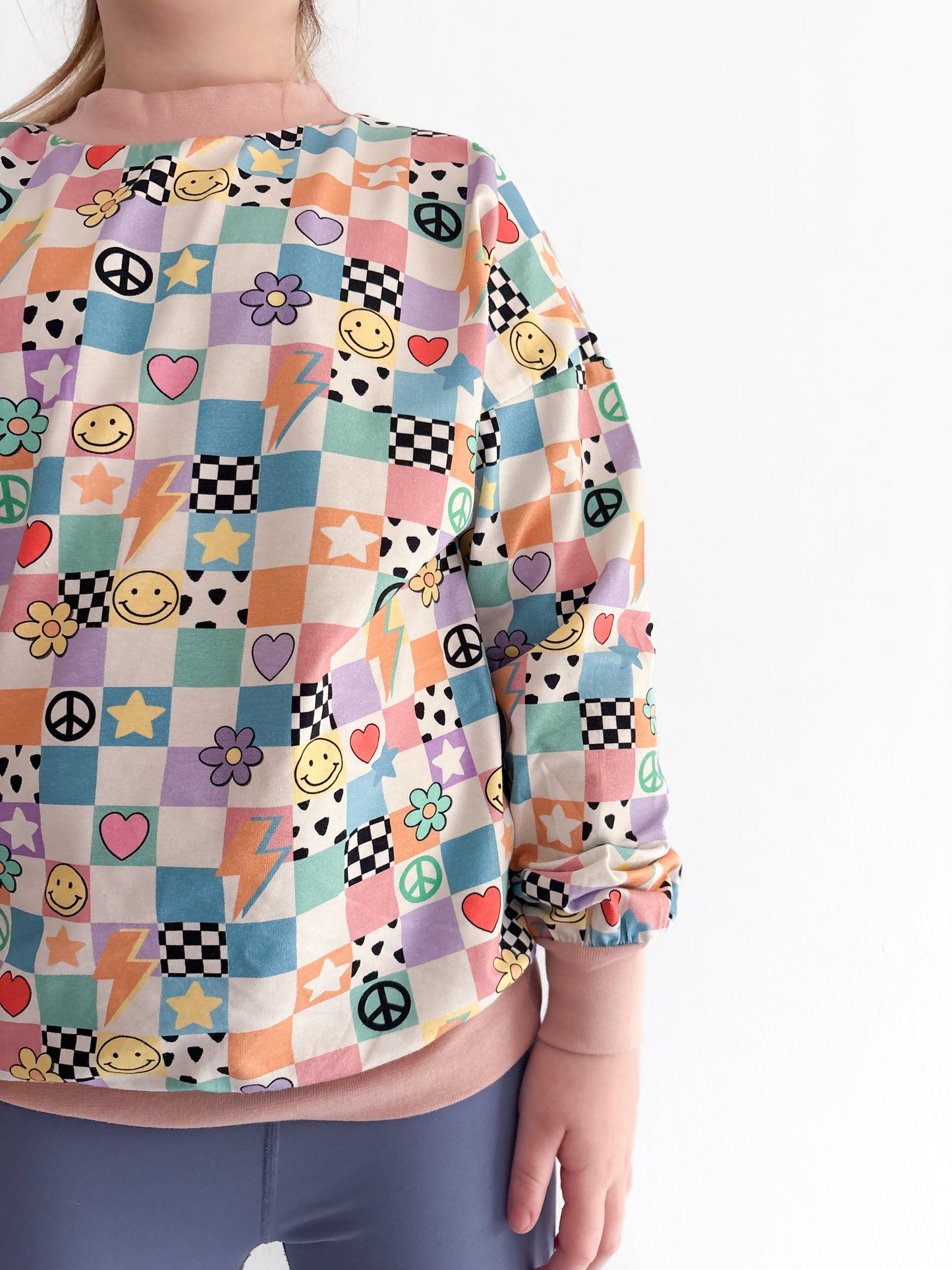 Pre Made Groovy Check Slouchy Sweater