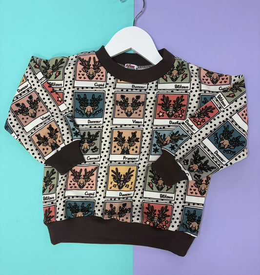 Pre Made Reindeer Polaroid Slouchy Sweatshirts