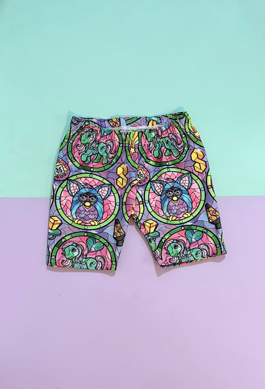 Pre Made Stained Glass Nostalgia Cycle Shorts