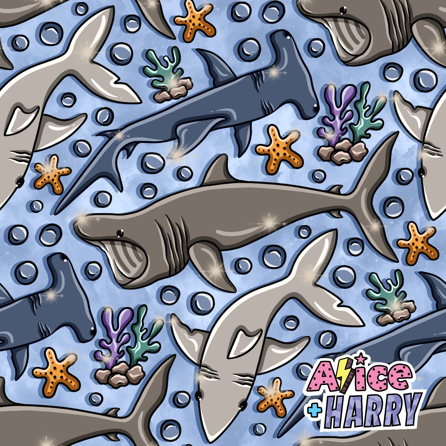 Blue Sharks Bummie Romper