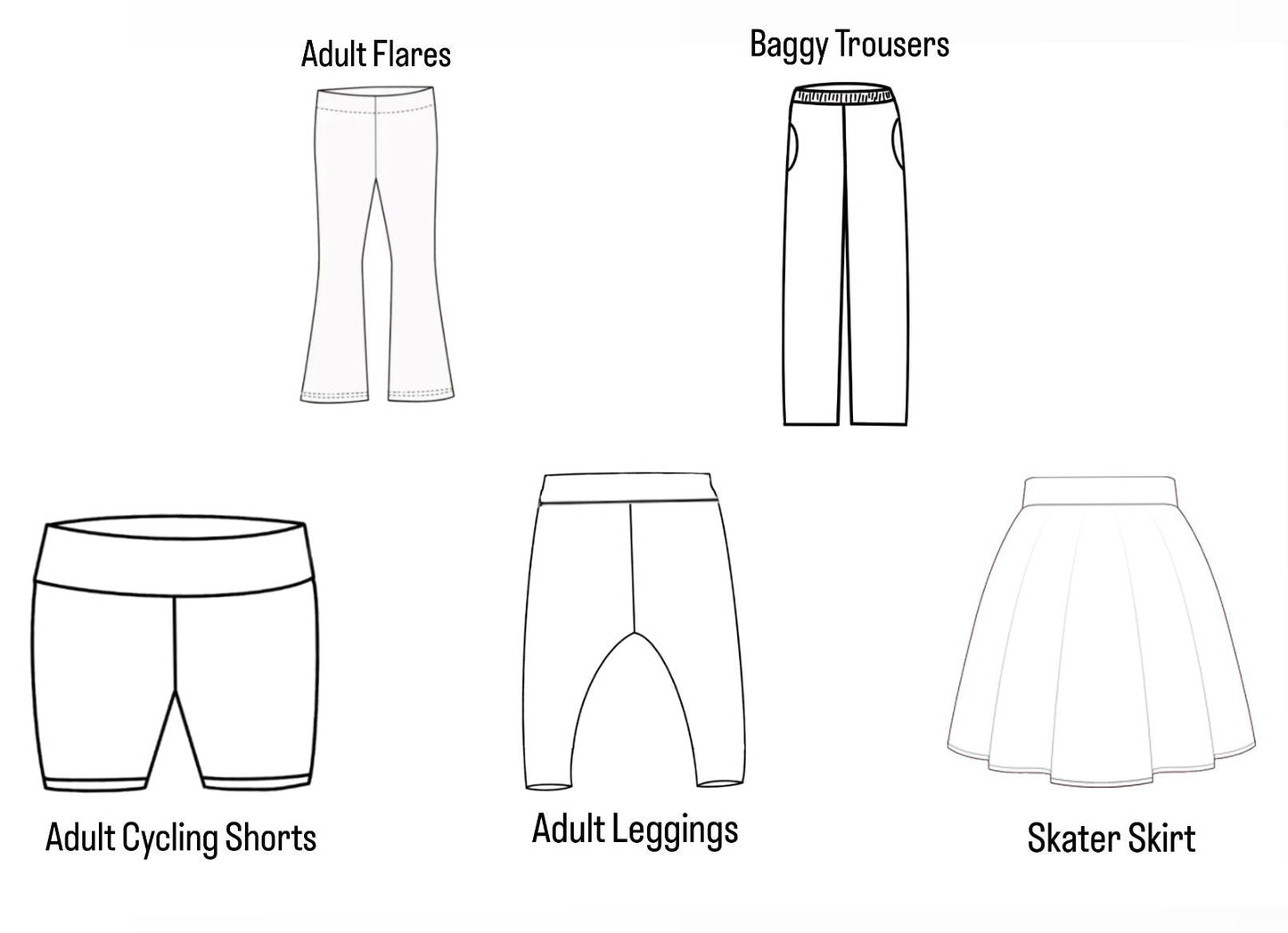 Wellies Adult Leggings, Trousers, Shorts & Skirts (All Styles)