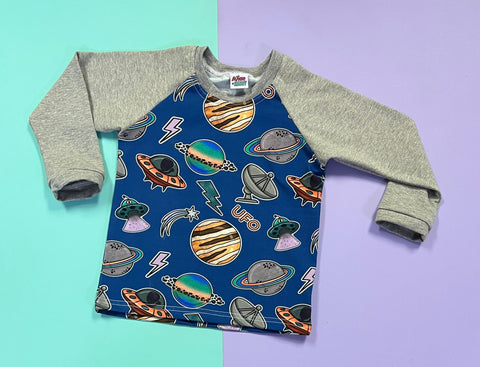 Space Stickers Raglan (Up to 5-6y)