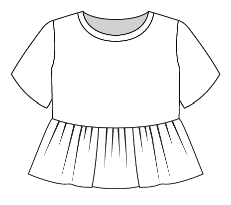 Space Stickers Peplum Tee (6-7y to 9-10y)