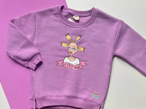 Pre Made Retro Babe Printed Sweatshirt Lilac