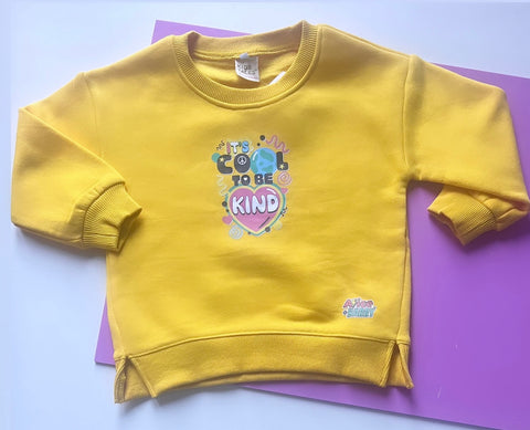 Pre Made It’s Cool to be Kind Printed Sweatshirt Mustard