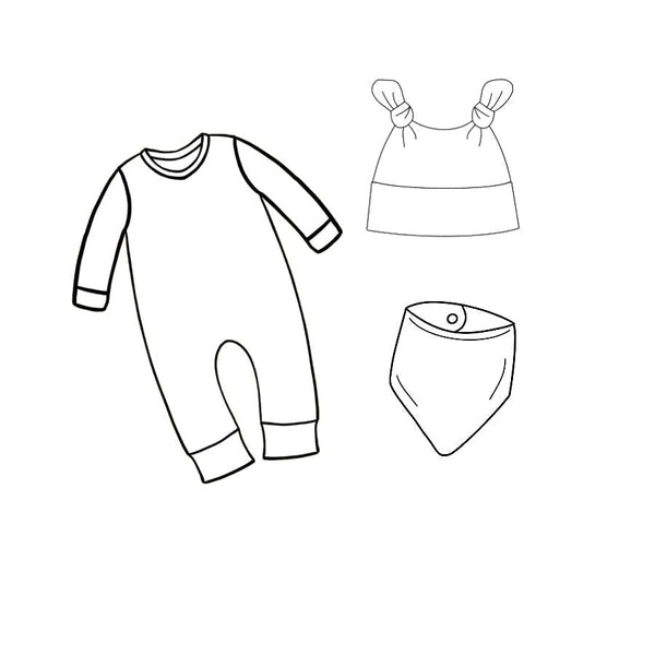 Connie and Conrad Baby Bundle - Pullover, Baby Hat and Bib