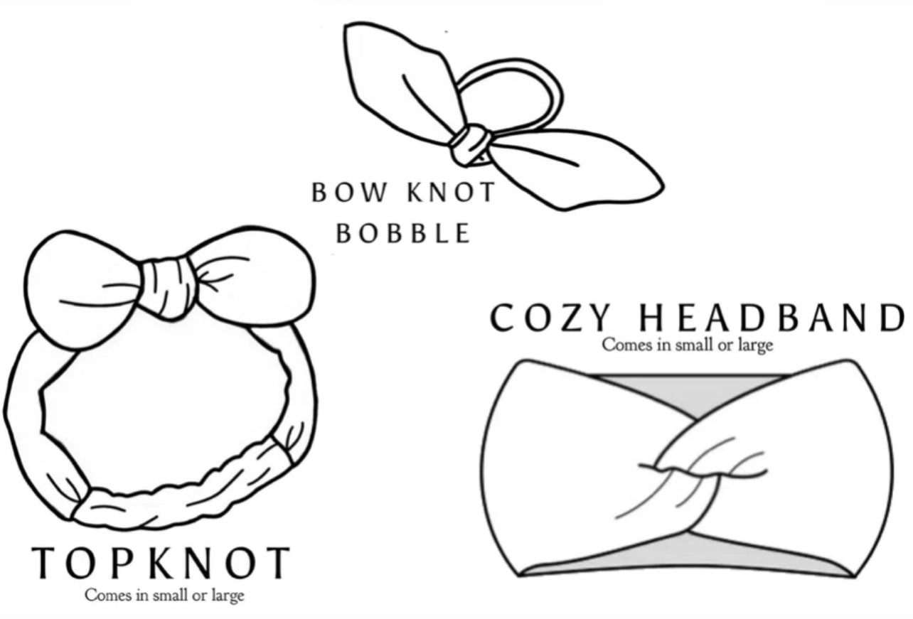 Surprise Cozy Headband / Topknot / Bow Bobbles!