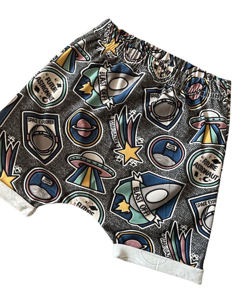 Pre Made Space Patches Skater Shorts